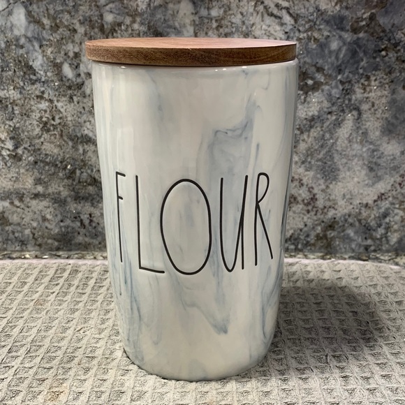 Rae Dunn Other - Rae Dunn FLOUR Marble Pattern Cellar Wooden Lid